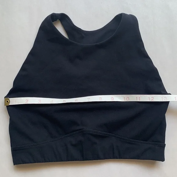 Alphalete Black Racerback Sports Bra High Neck Crop Top Size Small - Picture 7 of 9